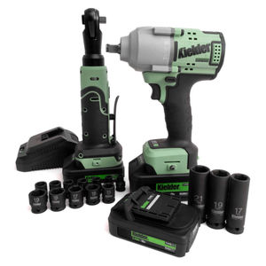 Kielder TYPE18 Mid-Torque Impact Wrench, Compact Ratchet & Batteries