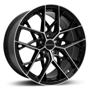 Romac Vortex Alloy Wheels In Gloss Black With Polished Face Set Of 4