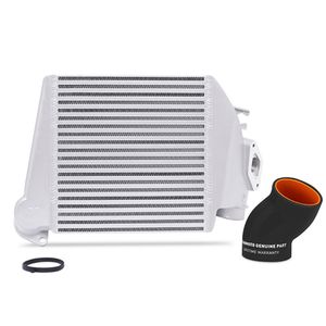 Mishimoto Top-Mount Intercooler Silver Cooler - Black Hoses