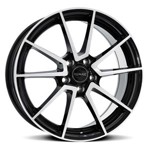 Romac Air Alloy Wheels In Gloss Black With Polished Face Set Of 4