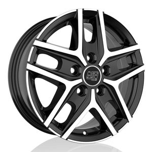MSW 40 Van Alloy Wheels In Gloss Black Full Polished Set Of 4