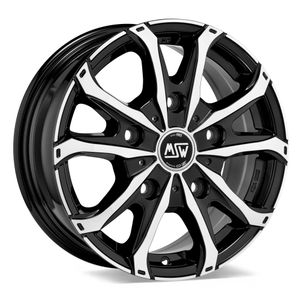 MSW 48 Van Alloy Wheels In Gloss Black Full Polished Set Of 4