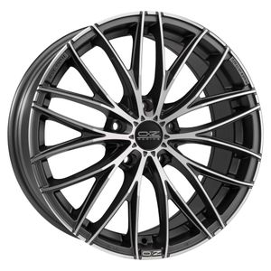 OZ Racing Italia 150 Alloy Wheels in Matt Dark Graphite Diamond Cut Set of 4