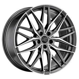 MSW 50 Alloy Wheels In Matt Gunmetal Full Polished Set Of 4