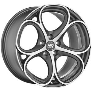 MSW 82 Alloy Wheels In Matt Gunmetal Full Polished Set Of 4
