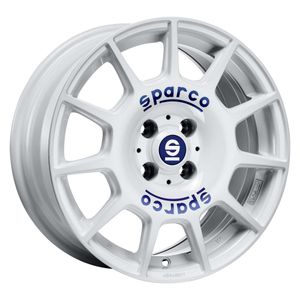 Sparco Wheels Terra Alloy Wheels in White Blue Lettering Set of 4