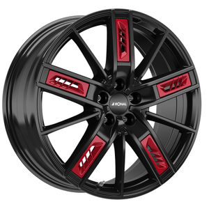 Ronal R67 Alloy Wheels In Jetblack Red Set Of 4