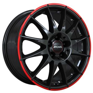 Ronal R54 Alloy Wheels in Jetblack-Red Rim Set of 4
