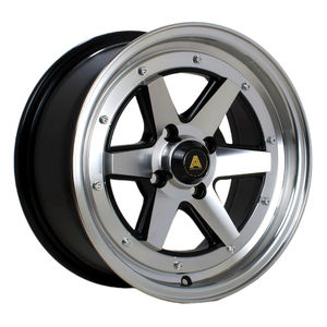AutoStar Magic Alloy Wheels In Black With Machined Face & Polished Lip Set Of 4