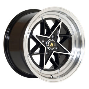 Autostar STR Alloy Wheels In Gloss Black With Polished Face Set Of 4