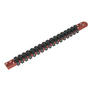 Sealey Socket Retaining Rail with 17 Clips 1/2&quot;Sq Drive - AK1217