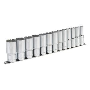 Sealey Socket Set 13pc 1/2&quot;Sq Drive 12pt Deep WallDrive Imperial - AK2675
