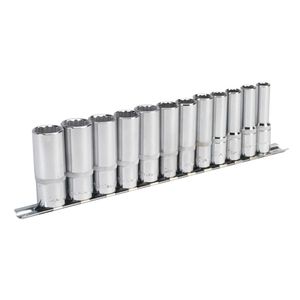 Sealey Socket Set 12pc 3/8&quot;Sq Drive 12pt Deep WallDrive Metric - AK2683