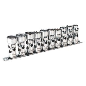 Sealey Universal Joint Socket Set 3/8&quot;Sq Drive 6pt WallDrive 10pc Metric - AK2710