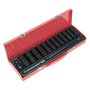 Sealey Impact Socket Set 15pc 1/2&quot;Sq Drive Deep Metric - AK5815M