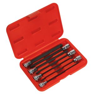 Sealey Ball-End Hex Socket Bit Set 7pc 3/8&quot;Sq Drive 150mm Metric - AK62257
