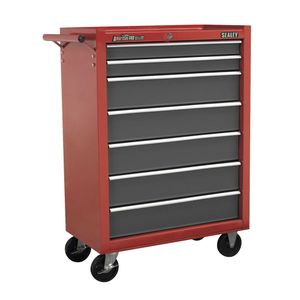 Sealey Rollcab 7 Drawer with Ball Bearing Runners - Red/Grey - AP22507BB