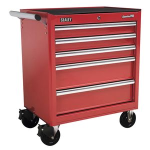 Sealey Rollcab 5 Drawer with Ball Bearing Runners - Red - AP33459