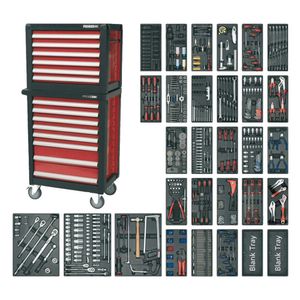 Sealey Topchest & Rollcab Combination 14 Drawer with 1233pc Tool Kit - APTTC02
