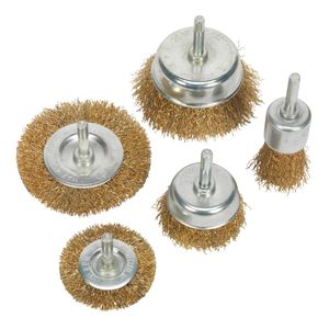 Sealey Wire Brush Set 5pc Brassed - BWBS05