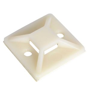 Sealey Self-Adhesive Cable Tie Mount 25 x 25mm White Pack of 100 - CTM2525W