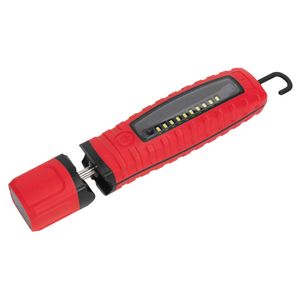 Sealey Cordless 360&deg; 10 SMD + 3W LED Rechargeable Inspection Lamp Red Lithium-ion