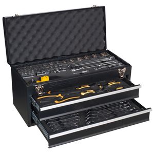 Siegen Portable Tool Chest 2 Drawer with 90pc Tool Kit - S01055