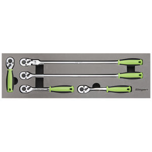 Siegen 5pc 3/8&quot;Sq Drive Flip Reverse Ratchet Wrench Set  - S01230