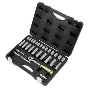 Siegen 28pc 3/8&quot;Sq Drive Socket Set - Metric - S01236