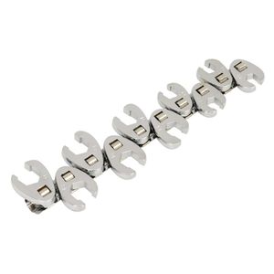 Siegen Crow's Foot Wrench Set 10pc Flare Nut 3/8&quot;Sq Drive Metric - S0845