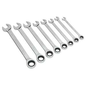 Siegen Combination Ratchet Spanner Set 8pc Imperial - S0984