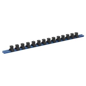 Sealey Socket Retaining Rail with 14 Clips Aluminium 1/2&quot; Sq Drive - SR1214