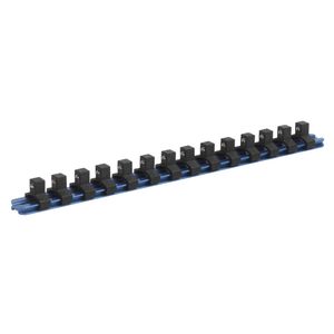 Sealey Socket Retaining Rail with 14 Clips Aluminium 3/8&quot;Sq Drive - SR3814