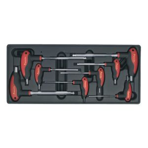Sealey Tool Tray with T-Handle Ball-End Hex Key Set 8pc - TBT06