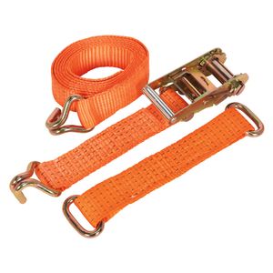Sealey Car Transporter Ratchet Tie Down 50mm x 3m Steel Wheel - Single 4500kg Ld Test
