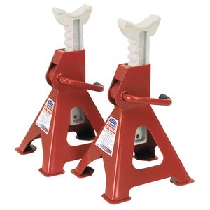 Sealey Pair of Axle Stands 3tonne Capacity per Stand 6tonne per Pair Ratchet Type