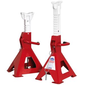 Sealey Axle Stands (Pair) 3tonne Capacity per Stand Easy Action Ratchet