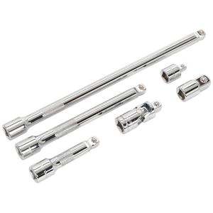 Sealey Wobble/Rigid Extension Bar, Adaptor and Universal Joint Set 6pc 3/8&quot;Sq Drive