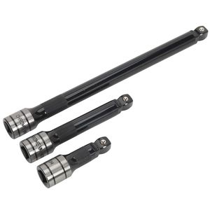 Sealey Wobble/Rigid Extension Bar Set 3pc 1/2&quot;Sq Drive Black Series - AK7692