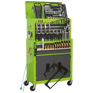 Sealey Topchest & Rollcab Combi 6 Drawer w/ Ball Bearing Runners - Grn/Gry+Tool Kit