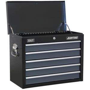 Sealey Topchest 5 Drawer with Ball Bearing Runners - Black/Grey - AP3505TB
