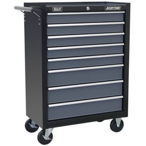 Sealey Rollcab 8 Drawer with Ball Bearing Runners - Black/Grey - AP3508TB