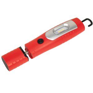 Sealey Rechargeable 360&deg; Inspection Lamp 7 SMD + 3W LED Red Lithium-ion