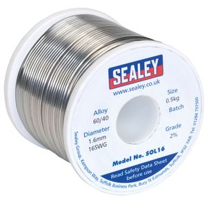 Sealey Solder Wire Quick Flow 1.6mm/16SWG 40/60 0.5kg Reel - SOL16
