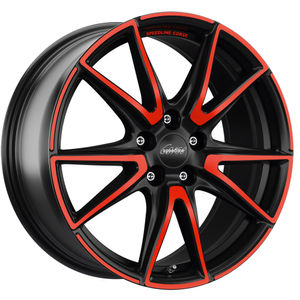 Speedline Corse SL6 Vettore Alloy Wheels In Jetblack Matt Red Spoke Set Of 4