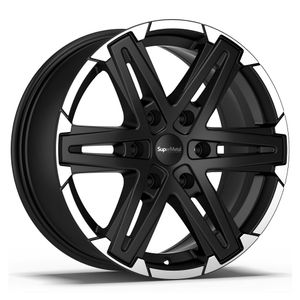 SuperMetal Compass Alloy Wheels In Matt Black Rim Polish Set Of 4