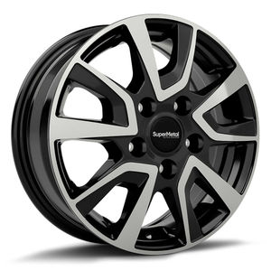 SuperMetal Vault Alloy Wheels In Black Polished Glossy Set Of 4