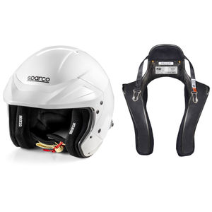 Sparco Flux RJ Helmet & Stand21 Club Series FHR Device Package