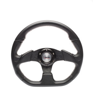 Simoni Racing X2 Poly Leather Steering Wheel - Black Ecoleather