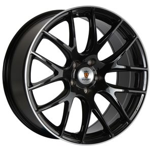 Stuttgart ST3 Alloy Wheels In Gloss Black Polished Lip Set Of 4